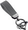 JNNJ Porte-Clés De Voiture En Cuir Daim, Porte-Clés De Voiture En Cuir Daim Avec Anneau En D Antiperte, Porte-Clés Cuir Daim Avec Boucle à Ressort Ouverte Et Anti-Perte, Accessoires Voiture(Gris)