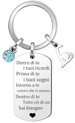 Inpirazione Portachiavi Regalo,Argento 26 Lettera A-Z Inglese Initial Pendente Portachiavi Per Le Donne Uomini Unisex Figlia Figlio Sorelle Amici Amante Compleanno Natale Laurea (L)