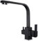 XJTNLB Grifo Cocina 3 Vias Osmosis Negro Grifo Cocina Mango Doble Giratorio a 360° Mezclador de Fregadero para Agua Potable
