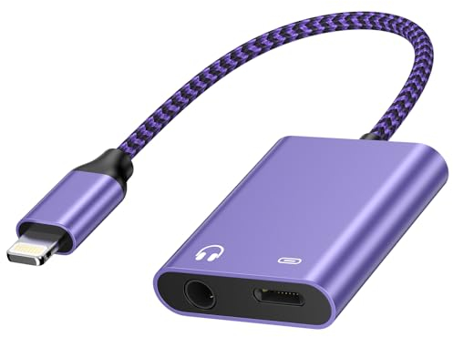 Bioonis 2 in 1 i Phone Kopfhörer Adapter und Laden/i Phone Aux Adapter,Lightning auf 3,5mm Klinke Adapter Aux Audio Ladegerät Splitter Konverter mit 14/13/12/11/XR/8/7 alle iOS Systeme