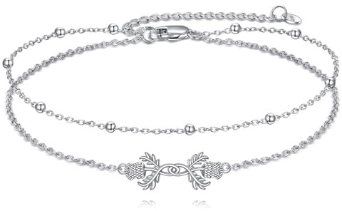 ONEFINITY Schottisches Distelarmband 925 Sterling Silber Schottisches Armband Schottischer Distelschmuck Geschenk für Damen