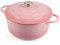 Cast Iron Dutch Oven with Lid – Non-Stick Ovenproof Enamelled Casserole Pot, Oven Safe up to 500° F – Sturdy Dutch Oven Cookware – Pink, 6.4-Quart, 28cm – by Nuovva