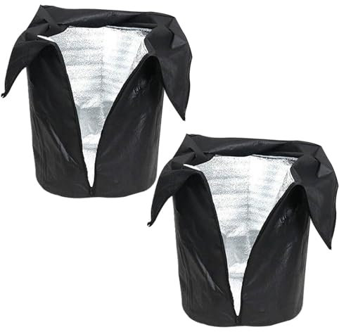 Lot de 2 Housses de Pots de Fleurs pour Protection Contre Le Gel Hivernal, 45 x 50 cm, Sacs de Protection réutilisables avec Fermeture éclair pour Arbres fruitiers, en Pot, arbustes