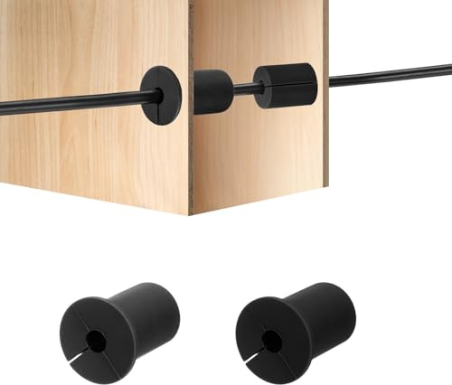 HiPicco 2Pcs Wall Grommets for Cables 1-Inch Silicone Cable Wall Bushing Feed Through Cable Routing Kit Accessories Wall Cable Pass Through for Ethernet with 8mm Hole, Black