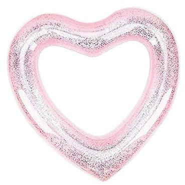 TOYANDONA Anneau de Bain à Paillettes Flotteur de Piscine Chaise Longue Gonflable Piscine gonflabe Piscine gonflables Anneau de Natation Flotteur Gonflable de Piscine de Coeur PVC Rose Gold