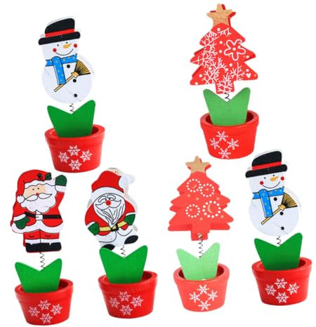 PRETYZOOM 6pezzi Clip per Foto Ornamento Natalizio Clip Digitale per Festival Decorazioni per Feste Materiale