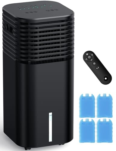 FANCOLE Windowless Portable Air Conditioners with 4Modes & 3Speeds, 15H Timer for Smart Auto-off, 2Gal Tank for 20H Cooling, Evaporative Air Cooler 17 FT Remote, 120° Swing Swamp Cooler No Hose Needed
