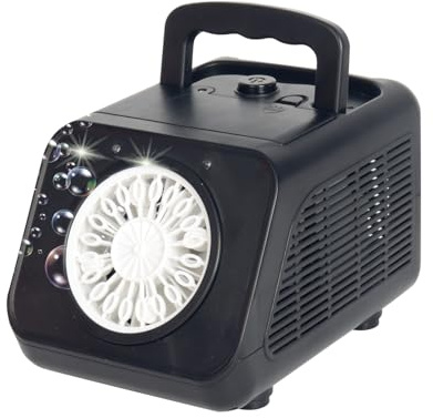 BEPER Macchina per Bolle di Sapone Automatica con Luci LED – 2 Velocità, Funzionamento Continuo – 200ml Liquido Incluso – Giocattolo Estivo per Bambini 36M+ – Funziona a Batterie (Non Incluse)