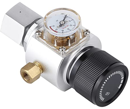 Cryfokt Compact CO2 Gas Regulator Valve, Aluminum Pressure Reducing Adapter for Homebrewers