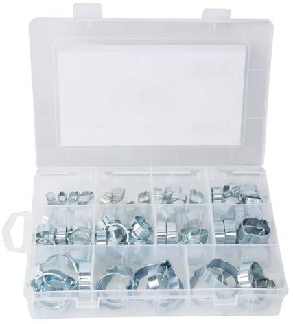RepTools 2 Ohr Schlauchschellen Sortiment 5-28mm 85-teilig Edelstahl | 17 Größen mit Sortimentsbox