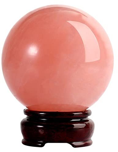Crystal Ball, Rose Quartz Crystal Ball with Powerful and Quartz for Perception Photography, Crystal ball-8cm