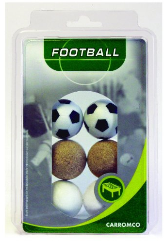 Carromco Kickerbälle Set – 6 Bälle in Schwarz, Weiß aus Kunststoff & Kork 36 mm – Tischkicker Zubehör für Kinder, Jugendliche & Erwachsene – Kicker-Bälle für alle Standard-Modelle (62606)