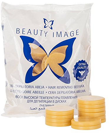 BEAUTY IMAGE Bienenwachs Haarentfernung, Wachs-Scheiben für Gesicht, Achseln und Intimbereich, 1kg (Natur)