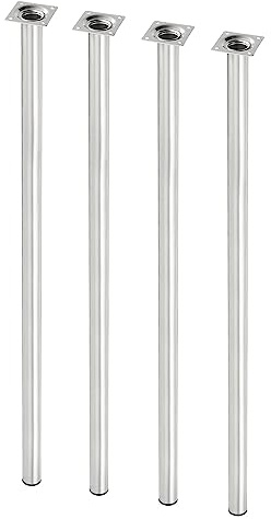 DIY Element System Möbelfuß rund – Stahlrohrfuß, ideal als Tischbein für die Gestaltung individueller Möbelstücke – Ø 30 mm, Länge 800 mm, Edelstahloptik