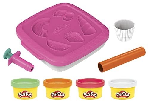 Play-Doh Create ‘n Go Cupcakes Playset, Set with Storage Container, Arts and Crafts Toys for Kids
