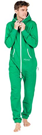 Moniz Herren Jumpsuit, Onesie, Overall (grün, S)