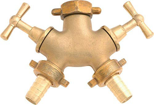 Geka 3334SB Zweiwegeventil IG G 3/4 Zoll 2x13mm aus Messing, Gold, 18 x 8 x 13 cm