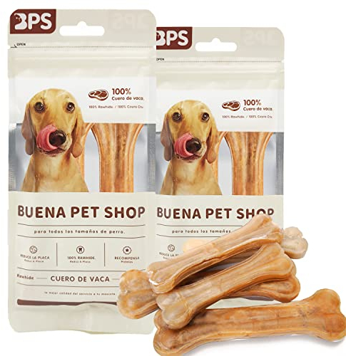 4 Pcs Kauknochen Stück Gepresster Knochen für Hunde Rinderhaut-Zahnverstärker Dental Stick Hundesnack 14 cm