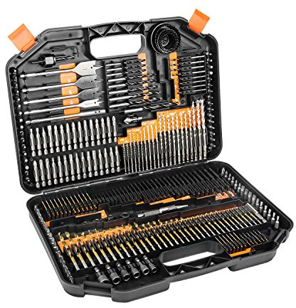 EnerTwist Drill Bit Set, 246-Pieces Drill Bits and Driver Set for Wood Metal Cement Drilling and Screw Driving, Full Combo Kit Assorted in Plastic Carrying Case, ET-DBA-246