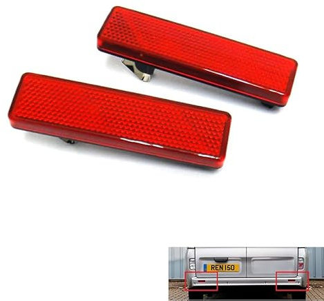 2x Red Lens Rear Bumper Reflector Light OEM Left Right For Vivaro Movano A Master Trafic Primastar