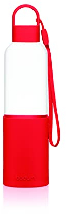 Bodum 12053-294B MELIOR Gourde à emporter en verre, manchon silicone couleur, bouchon à vis, 0.5 l