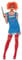 Smiffys Chucky-Kostüm, Blau, mit Oberteil & kurzem Latzhosenkleid