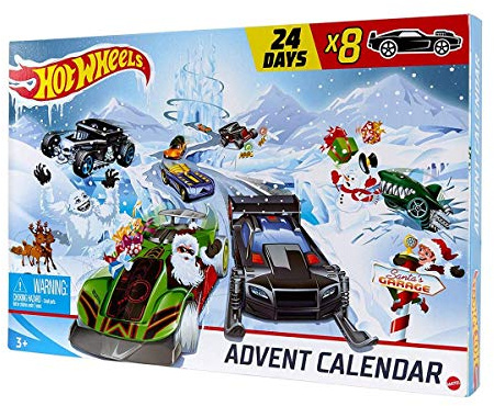 Hot-Wheels GJK02 - Adventskalender mit Spielzeug für 24 Tage, Autos und Zubehör, tolles Geschenk für Kinder ab 3 Jahren