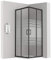 LANABLACK Cabine douche noire H 185 cm porte coulissante semi-opaque 80 x 100 cm