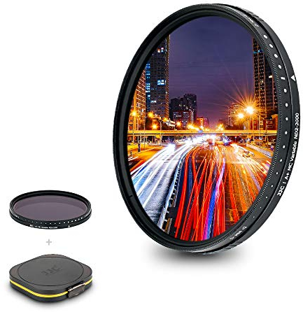 JJC 49 mm Variabler ND Filter ND2-ND2000 Neutral Graufilter für Canon EF 50 mm F1.8 EF-M 15-45 mm F3.5-6.3 RF-S 10-18mm F4.5-6.3 Objektiv, für Sony E 55-210mm F4.5-6.3 E 35mm F1.8 OSS Objektiv