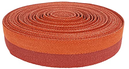 Teppicheinfassband Abschlussband Einfassband Klebeband zum Aufbügeln Klebe Saumband Fischgrätmuster Zweifarbig Teppich Polstermöbel Autopolsterung 40mm Breite x 500cm Terrakotta - Rot