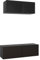 vidaXL TV Schrank Set 2-TLG. Wohnwand Schrankwand Anbauwand TV Möbel Hängeschrank Wandschrank Lowboard HiFi-Schrank Fernsehschrank Schwarz Holzwerkstoff