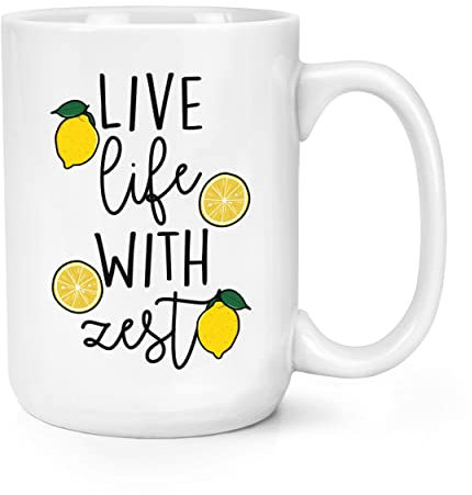 Live Life Con Zest Limone 15oz Grande Tazza