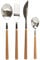 HOME DECO FACTORY, KA5991, Ménagère Effet Bois 16 pièces, Design élégant en Acier Inoxydable, Durable et Pratique pour Tous Vos Repas, idéale pour Toutes Occasions, Marron, Argent