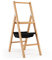 TANGZON Folding 3 Step Ladder, 150KG Capacity Bamboo Stepladder with Storage Bag, High Handrail & Wide Pedal, Multi-Use Lightweight Portable Step Stool for Home Kitchen Office