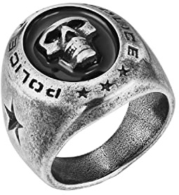 Police Herren-Ring Vertex Edelstahl Schwarz PEAGF2212
