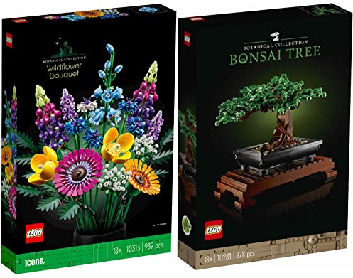Lego 2er Set: 10281 Bonsai Baum & 10313 Wildblumenstrauß