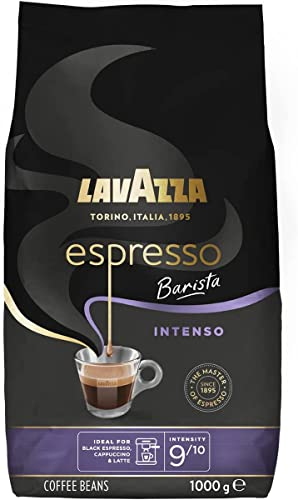 Lavazza Espresso Intenso Barista, Arabica and Robusta Drum Roast Coffee Beans, 4 x 1 kg Pack