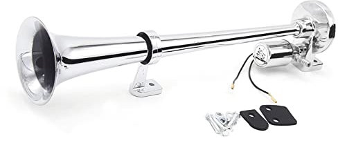 Goolsky Elektrische Hupe, 150 dB, 12 V/24 V, Universal-Lautsprecher-Set, verchromt, für LKW, Zug