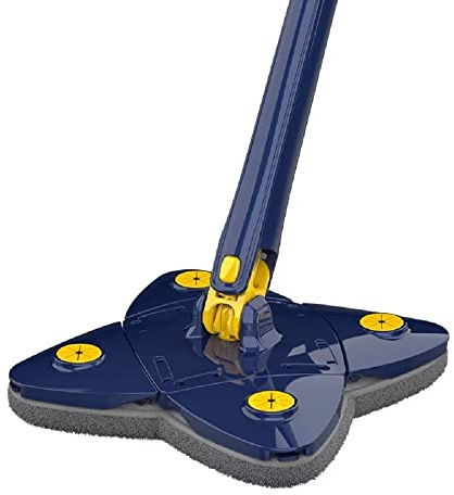 Riusabile Ruotabile Mocio Lavapavimenti Triangolare, Mocio di Ricambio, Autostrizzante Professionale Mocio, Bastone Telescopico per Pulizia per Soffitto Finestra
