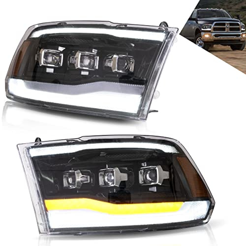 VLAND LED Scheinwerfer passend für RAM 1500/2500/3500 2009-2018 RAM Classic 2019-2021 Scheinwerfer, Projektor/Bernstein