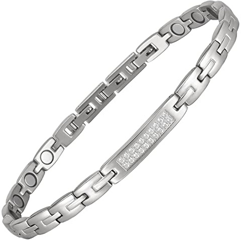 Magnetisches Fußkettchen für Damen, Edelstahl-Fußkettchen mit Magneten (Silber), 9.06 Inch, metall