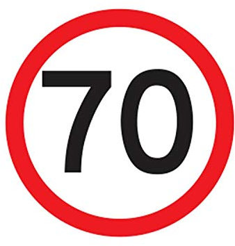 Panneau de signalisation de sécurité 70 km par heure Plaques et panneaux en aluminium pour l'extérieur 30,5 x 30,5 cm