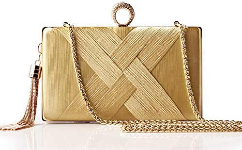 BABEYOND Damen Clutch abendtasche damen Elegant Chain Bag und Abnehmbarer Kette Wedding Prom Party Handbag, Crossbody Shoulder Bag, Small Shoulder Bag