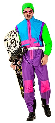 80er Offset-Snowboarder-Anzug – Ski Anzug Unisex Gr. S - XXL mit Skibrille XL - 180-190cm