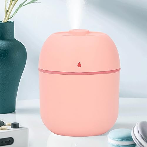 Mini Humidifier, Cool Mist Portable Mini USB Humidifiers Silent Auto Shut Off Small Desktop Humidifier with Night Light Cool Mist Smart Switch Humidifier for Bedroom Car Office