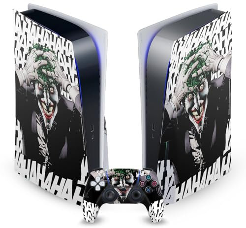 Head Case Designs Officially Licensed The Joker DC Comics The Killing Joke Character Art Vinyl Faceplate Gaming Skin Decal Compatible With Sony PlayStation 5 PS5 Disc Console & DualSense Controller