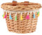 AVASTA Wicker Kids Bike Basket für 12, 14, 16 Mädchen & Jungen Fahrräder, Roller, Dreirad, kommen mit Lederriemen, dekoriert mit Quasten, Bunte Quaste Dekoration, Größe XS, Honig gelb