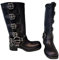 DHAEY Stivali da Cowboy Occidentali for Uomo Moda Punta Tonda Suola Spessa Tacco Grosso Stivali Alti Unisex Stivali da Cavaliere Comodi Classici retrò (Color : Black, Size : 45 EU)