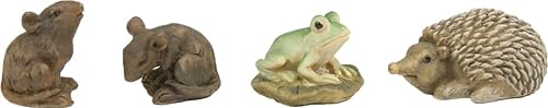 FADEDA 4X Tierset, Igel, Frosch und Mäuse/Höhe:3 cm/handbemalt/detailgetreue Krippen Figuren - Weihnachten Tisch Dekoration Krippe Zubehör