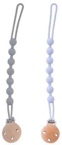 ADEGO Chupetero de Silicona - Porta Chupetes Bebé con Cadena, Seguro y Duradero (celeste)